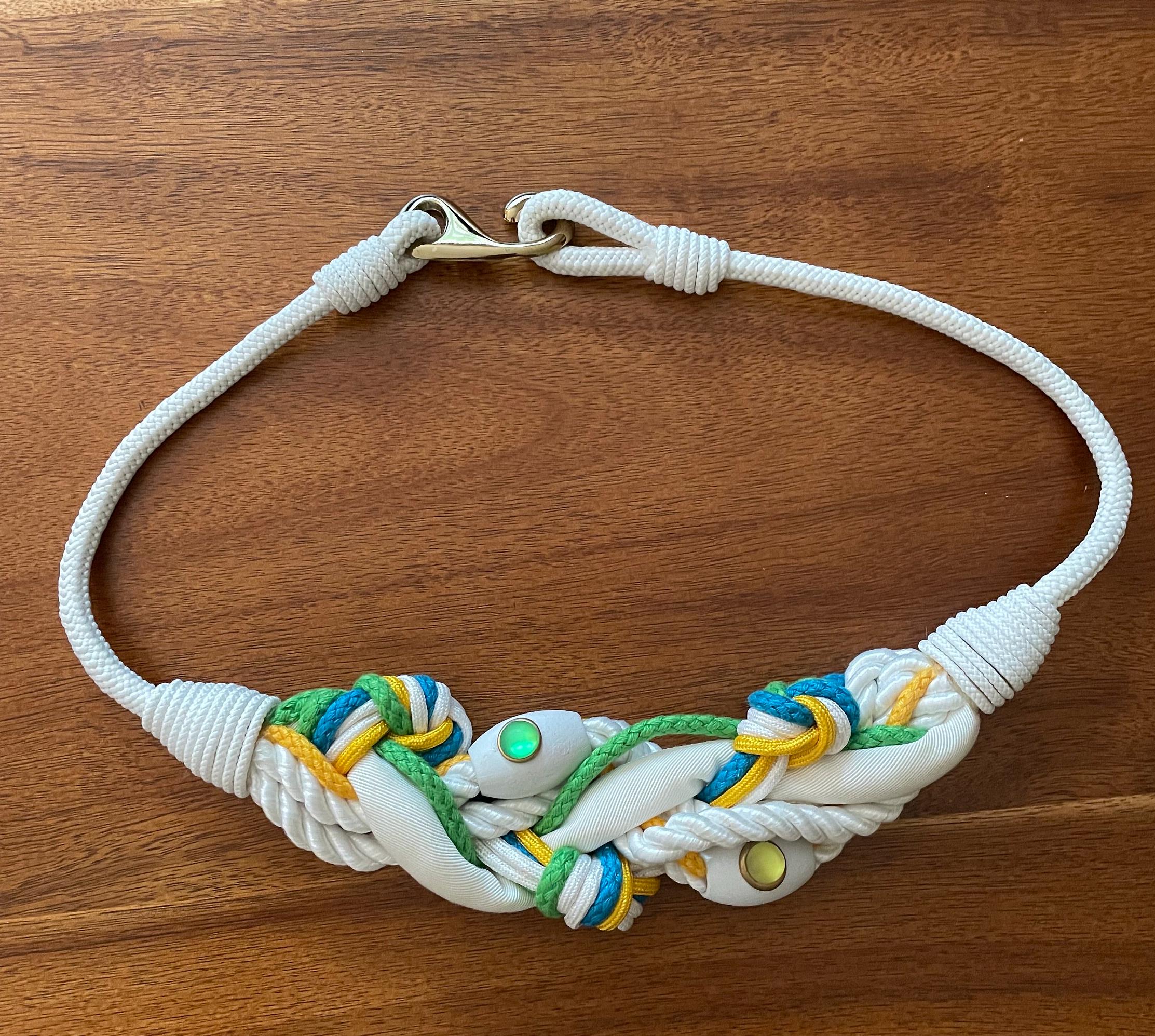 Vintage Rhea Blue Elephant Belt Braided Brass Wrap Licensed & Registered Elephant - Antique Saddle main image 2