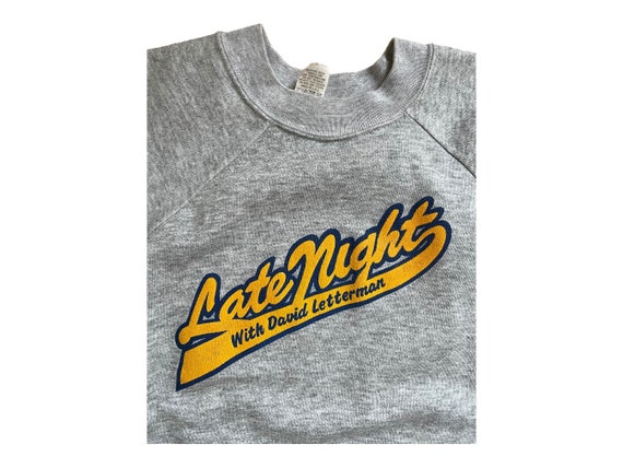 Vintage Late Night with David Letterman Grey Crew… - image 2