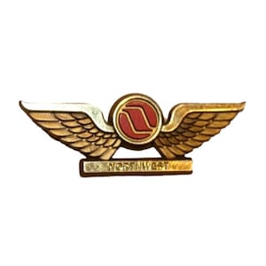 Vintage Northwest Airlines Airplane Logo Plastic Wings Souvenir Pin