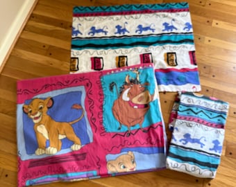 Vintage 90s Disney Lion King Twin Sheet Set Made in USA Simba Bedding Retro Kids Room Decor 1990s American Vintage