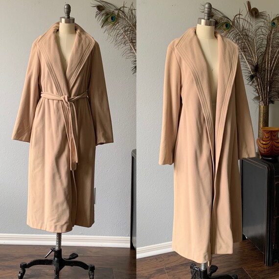 Vintage 1970’s beige belted faux cashmere coat