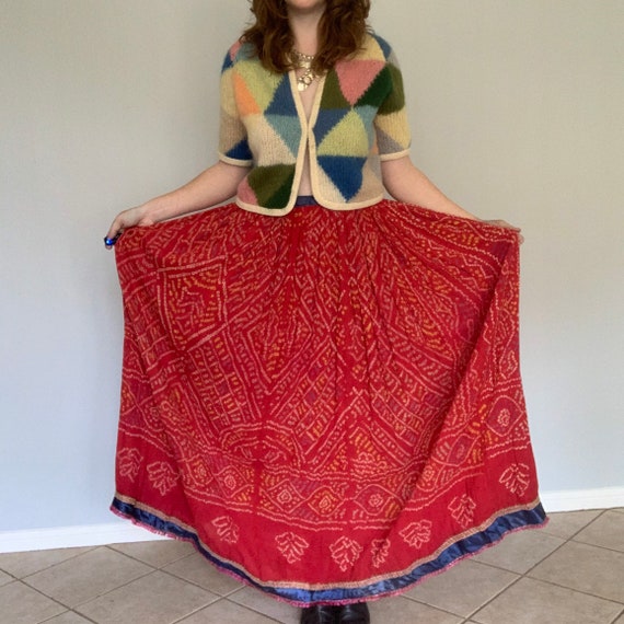 Vintage Indian cotton maxi skirt