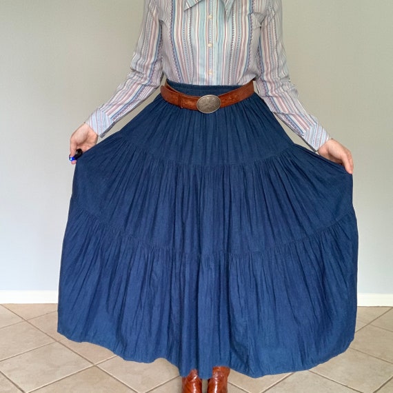 Vintage 1970’s tiered denim skirt