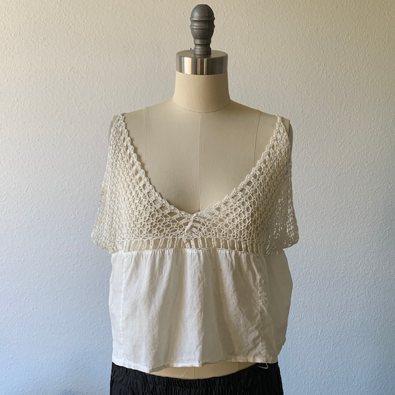 Vintage 1920’s cream cotton crochet bralette