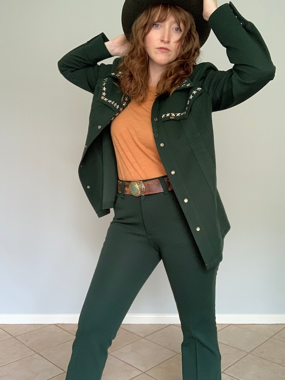Vintage bottle green 1970’s Lee western suit with