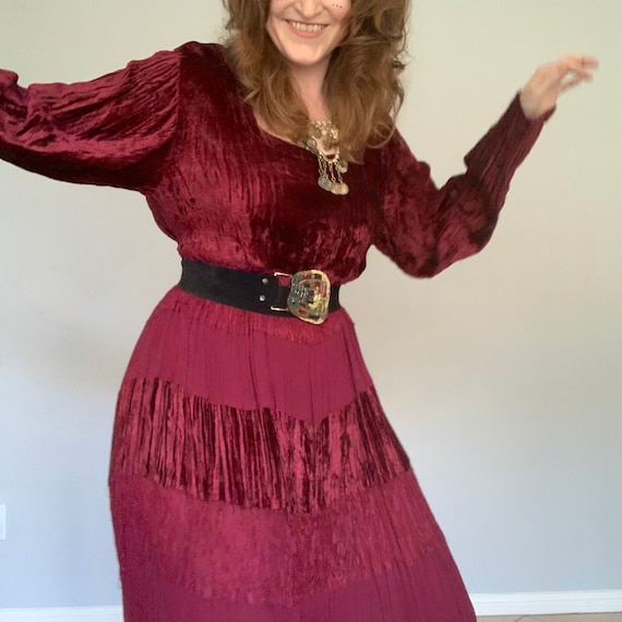 Vintage Indian rayon paneled dress