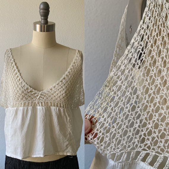 Vintage 1920’s cream cotton crochet bralette