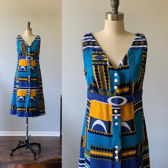 Vintage 1960’s print terry cloth bikini coverup
