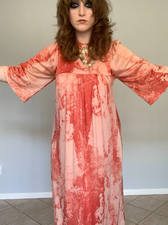 Vintage lady print maxi dress
