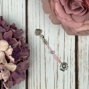 Pink Corded Lobster Clasp Heart Opener works with Pandora / Chamilia Charm Bracelets