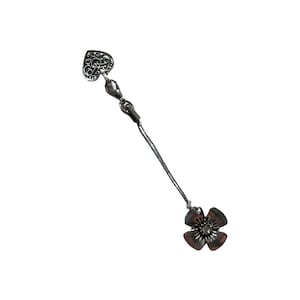 Zilveren hartopener met karabijnsluiting werkt met Pandora / Chamilia bedelarmbanden
