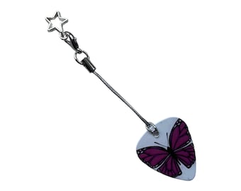 Ouvre-fermoir étoile en argent papillon violet compatible avec les bracelets à breloques Pandora/Chamilia