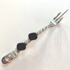 Sassy ATTITUDE Beaded Olive Fork: Stainless Steel Charcuterie Appetizer Fork