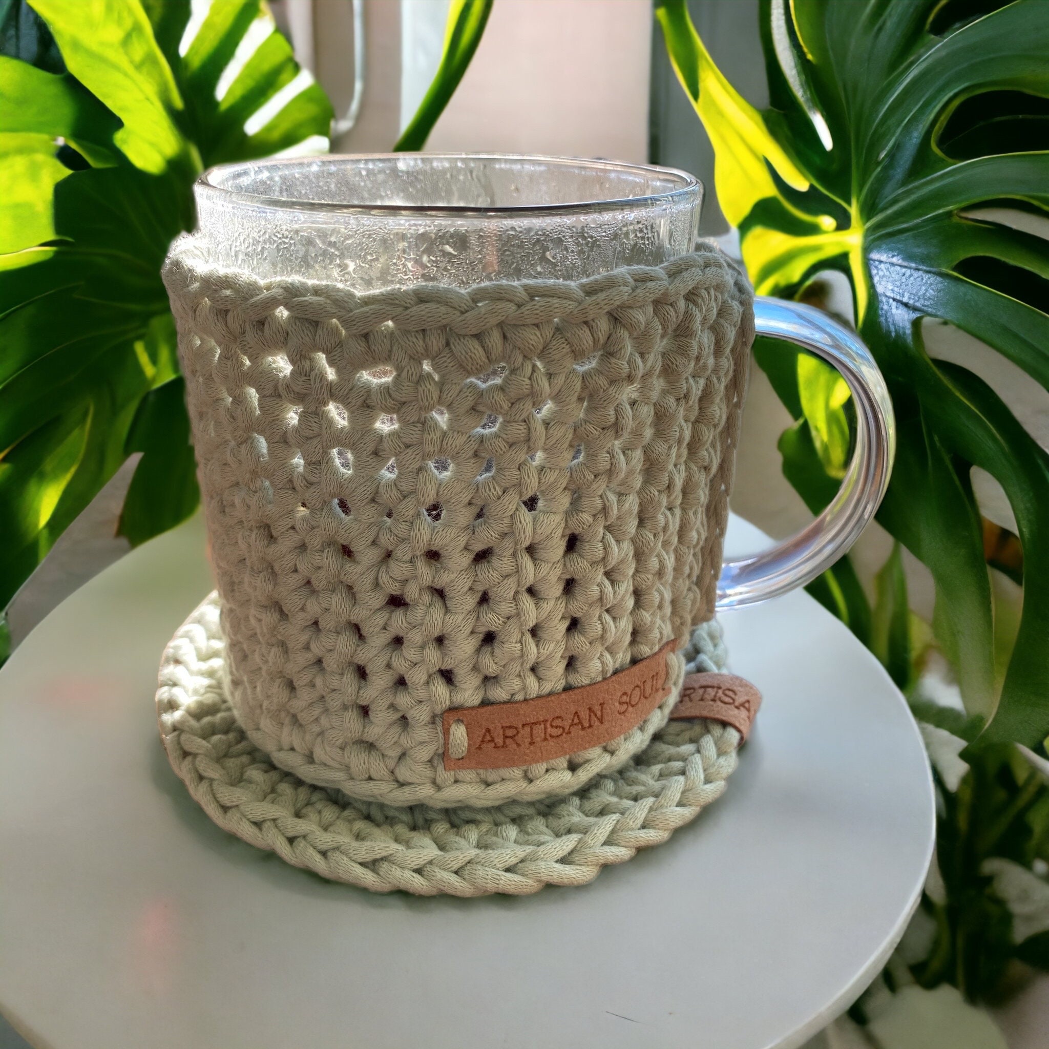 Blush Pink Desk Accessories for Women. Boho Work Space Home Office Decor.  Macrame Coaster With Fringe for Coffee Mug. Cosy Hygge Placemat 