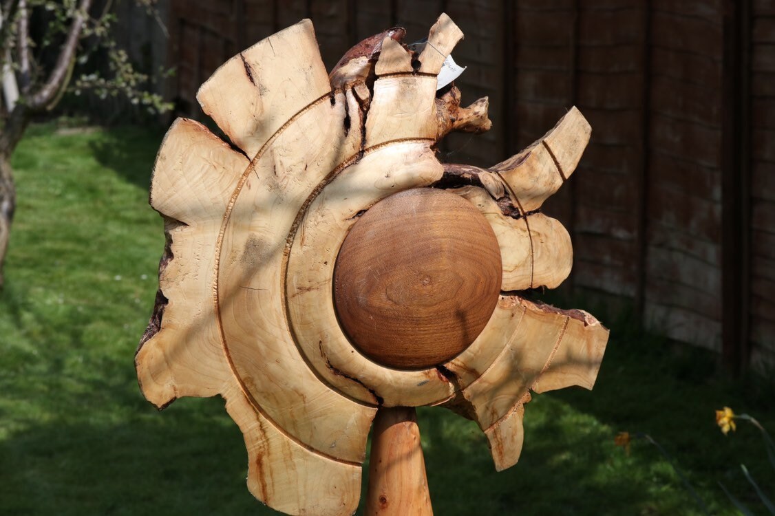 Reclaimed wood Garden Sculpture Woodturning sculpture made Etsy