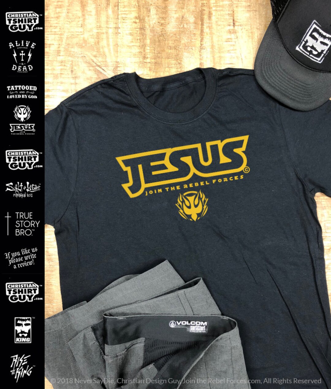 JESUS Join the Rebel Forces Christian T-shirt Mens Religious God Church ...