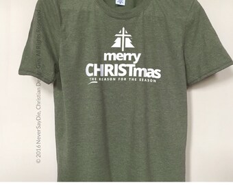 Merry CHRISTmas Holiday Christian T-shirt Mens Women's Unisex Religious God Church Gift