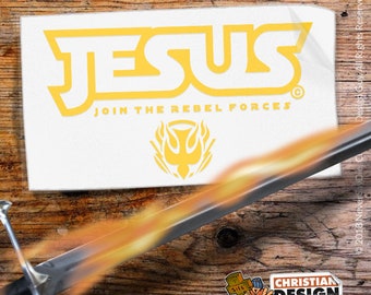 Jesus Join the Rebel Forces | Christian Religious Wars | Church Car Vinyl Decal | Sticker Custom Made
