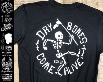 Dry Bones Come Alive - Ezekiel 37 | EZK 37™ "VICTORY BANNER" Christian T-shirt Shirt Mens Religious Jesus Prophetic Tee Gift Custom Made