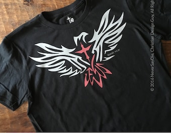 Isaiah 40:31 Holy Bible verse Wings like Eagles Christian T-shirt Unisex Mens Womens Religious God Church Gift