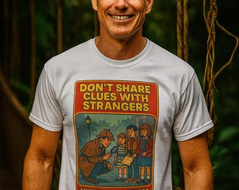 Sherlock Holmes Kids Sicherheit Grafik T-Shirt - Unisex Stranger Gefahrenbewusstsein Shirt für Mystery Lovers