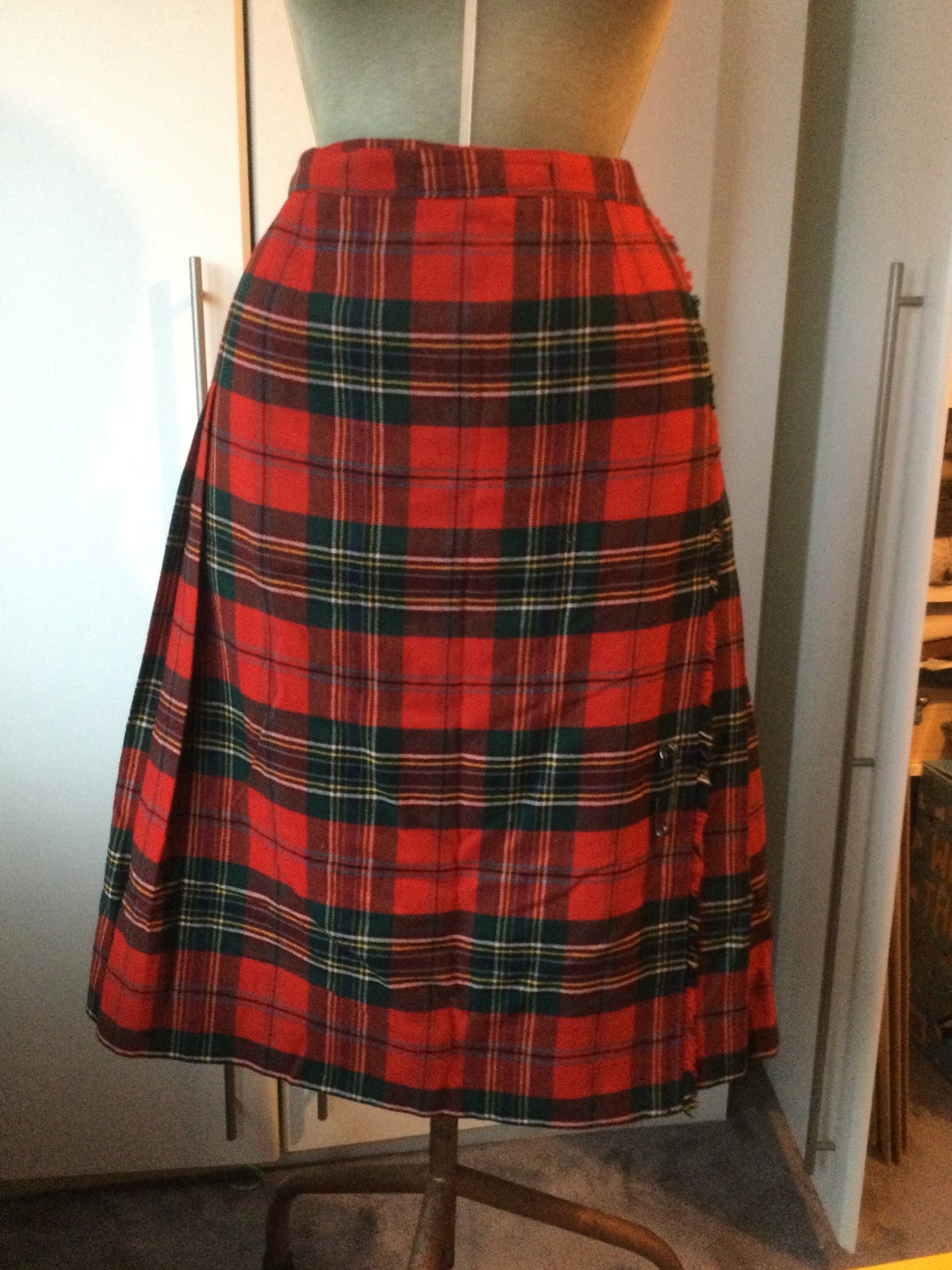 Vintage Classic Tartan Skirt Stewart Tartan Wool Kilt Etsy