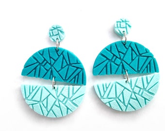 3D printed split circle earrings / Eco-friendly lightweight statement earrings / Make them your own choosing custom colors