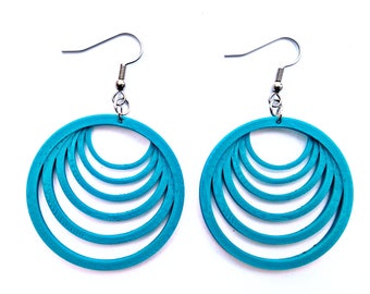 Small circle earrings - 3D printed /  Lightweight eco-friendly jewelry made in Somerville / Many colors available