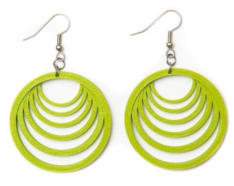 Small circle earrings / Olive green hoops  / 3D printed /  Lightweight eco-friendly jewelry / Many colors available