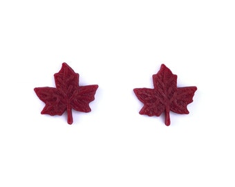 Maple Leaf Stud Earrings / 3D Printed Leaf Studs / Eco-friendly Earrings for Fall