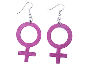 Female gender symbol earrings sale