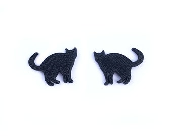 Black Cat Stud Earrings