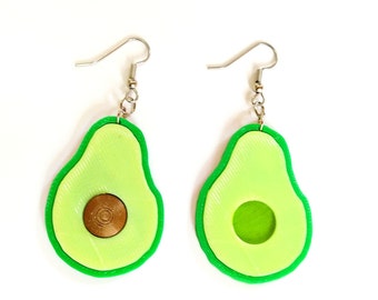 Avocado Earrings / Guacamole lover / Lightweight eco-friendly / Vegan dangle earring