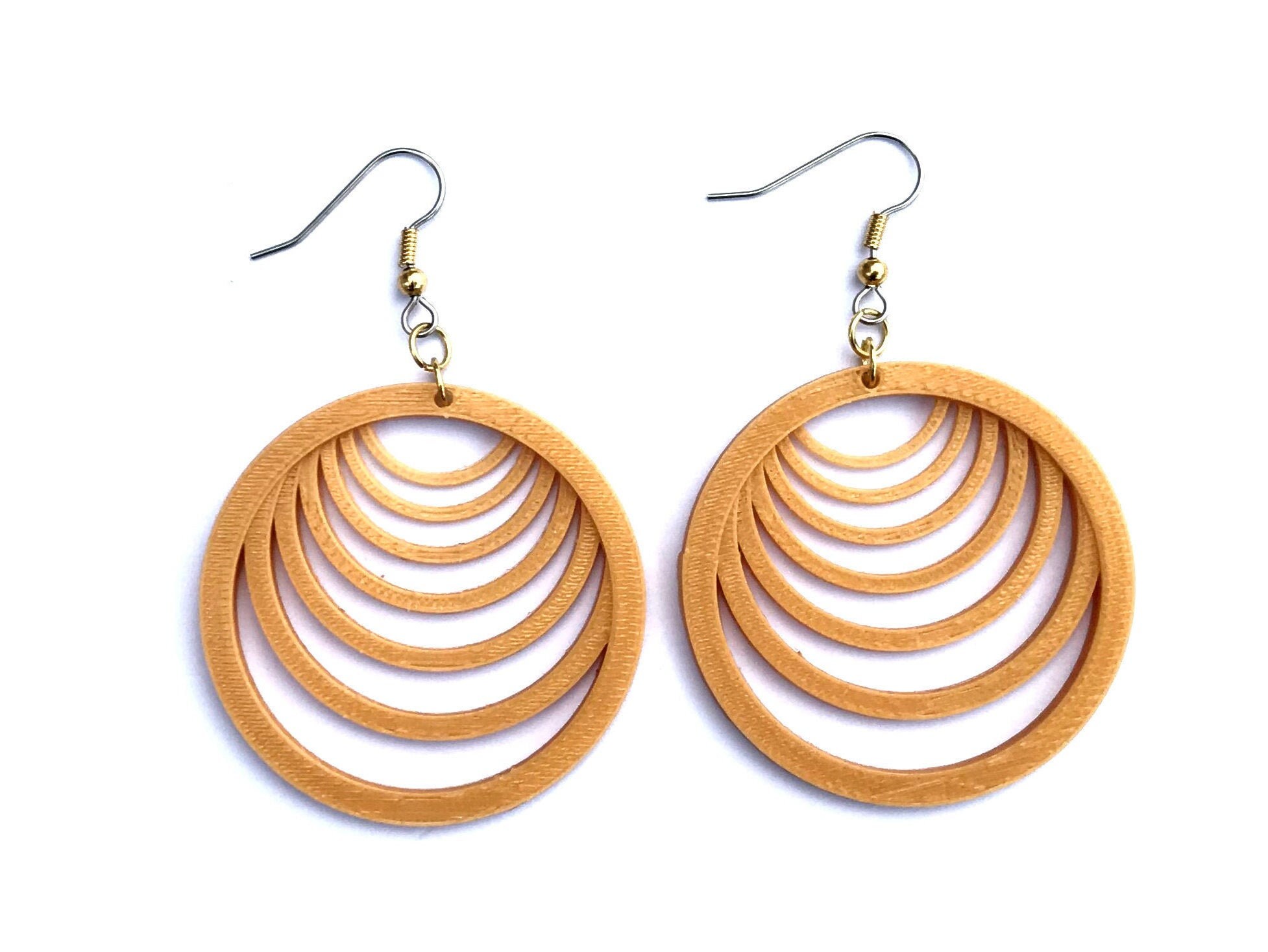 3D Printed Big Circle Earrings Eco-friendly Plant-based - Etsy