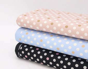 Japanese Antibacterial Cotton Printed Twill Fabric by 0.5 Metre, Sevenberry® Fabric treated with Catlight®, Polka Dot Pattern