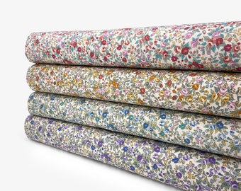 Japanese Cotton Printed Floral Broadcloth Fabric by 0.5 Metre, Sevenberry® Fabric with Floral Patterns, Lightweight Floral Cotton Fabric