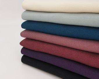 Tencel Organic Cotton Spandex 2x2 Rib Knit Fabric By 0.5 Metre, Tencel Ribbing, Organic Cotton Stretch Rib Knit, Tencel Cuff Tencel Neckline