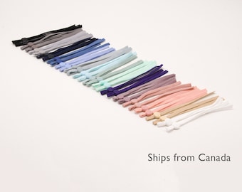 Soft Cord Elastic with Adjuster for DIY Masks, Soft Ear loop Elastic Cord, Soft Plastic Stopper, Nylon Spandex Elastic, Shipped from Canada