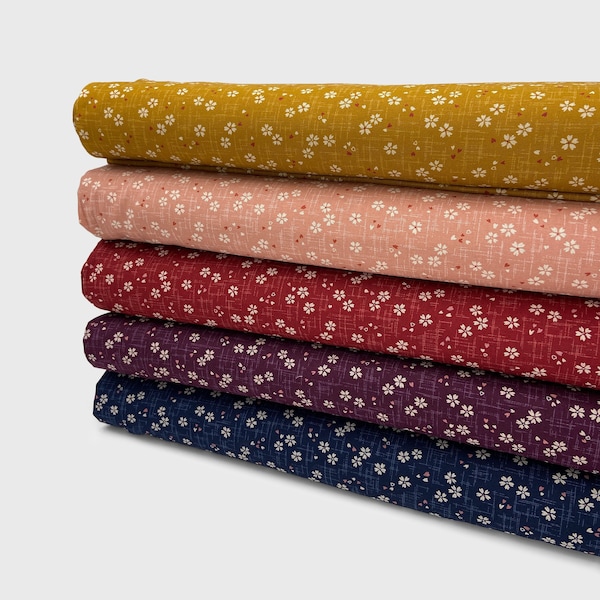 Tissu pour drap imprimé en coton japonais de 0,5 mètre, tissu Sevenberry, impression traditionnelle japonaise de fleurs de cerisier avec chute de pétales