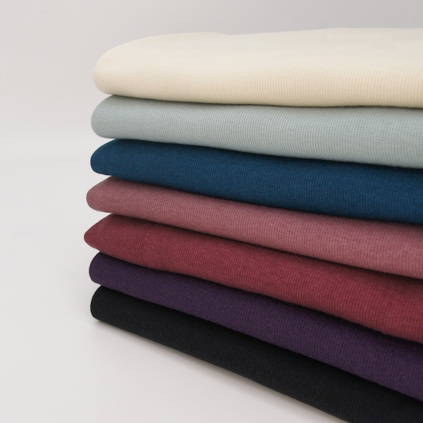 Tencel Organic Cotton Spandex 2x2 Rib Knit Fabric By 0.5 Metre, Tencel Ribbing, Organic Cotton Stretch Rib Knit, Tencel Cuff Tencel Neckline