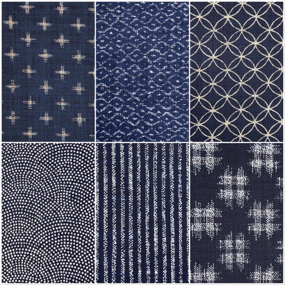 Japanese Cotton Indigo Printed Sheeting Uneven Yarns Fabric by - Etsy