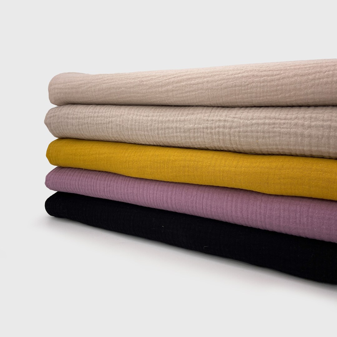 Organic Cotton Crinkle Double Gauze Fabric by 0.5 Metre, 100 Organic