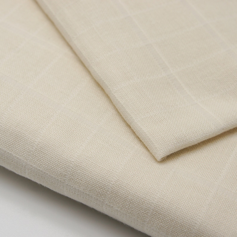 Organic Cotton Double Gauze Check Fabric by 0.5 Metre 100 Etsy Canada