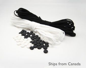 Soft Cord Elastic Sold by 10 metre for DIY Masks, Soft Ear loop Elastic Cord, Round Elastic, Nylon Spandex Elastic, Shipped from Canada