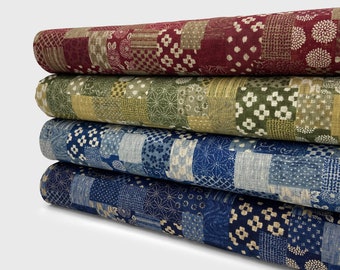 Japanse katoen bedrukte patchwork-lakenstof van 0,5 meter, ongelijke garenstof, Sevenberry-stof, Japanse traditionele gemengde motieven