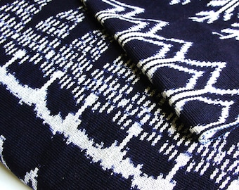 Indigo Guatemalan Fabric by 2.25 Yards, Handwoven from San Juan, White Indigo Cotton Ikat Fabric, Boho Fabric, Ethnic, Tribal, Fair Trade