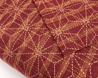 Japanse katoen bedrukte hennepbladeren ongelijke garens stof van 0,5 meter, ongelijke garens stof, Sevenberry stof, Japanse traditionele Asanoha