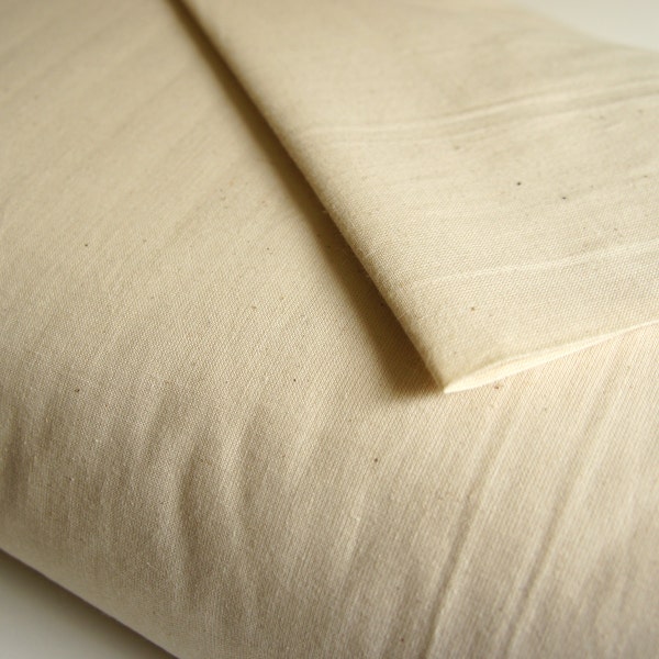 63" Unbleached Cotton Muslin Fabric by the metre, Natural Cotton Muslin Fabric, Natural Cotton Calico Fabric, Medium Weight