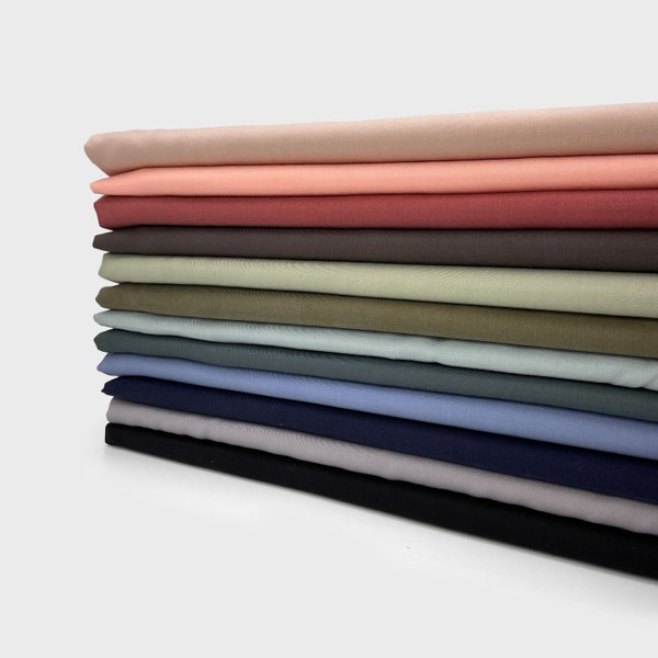 Enzymatic Tencel Lyocell Twill Woven Fabric By 0.5 Metre, Tencel Fabric, Tencel Twill Woven Fabric, Drapey Fabric, Soft Tencel Twill Fabric