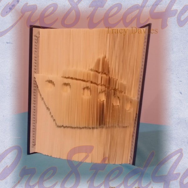 simple boat ship cruise liner outie cut and fold pattern